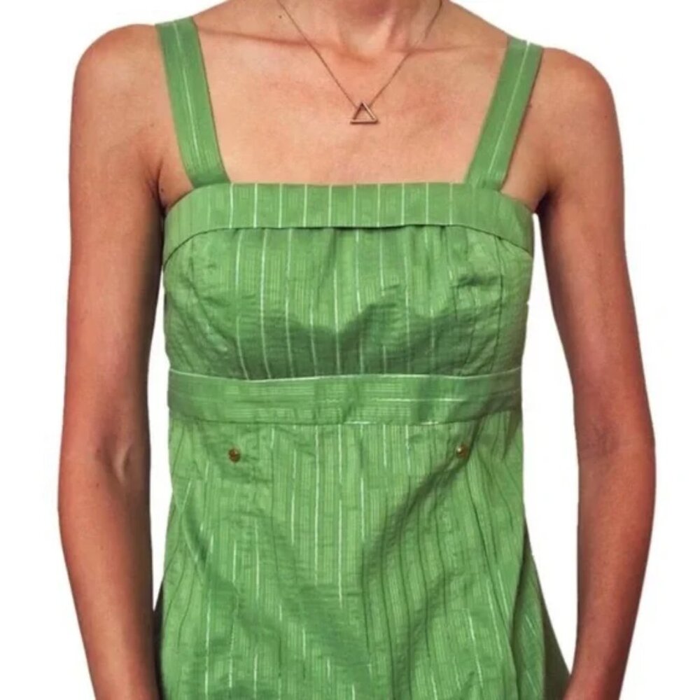 NWT Cynthia Steffe green square neck top with metallic accents - Size 4